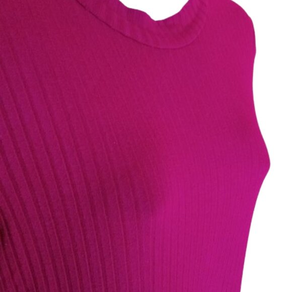 Deep Pink Long Sleeve Sweater Dress Size Large - Picture 2 of 3
